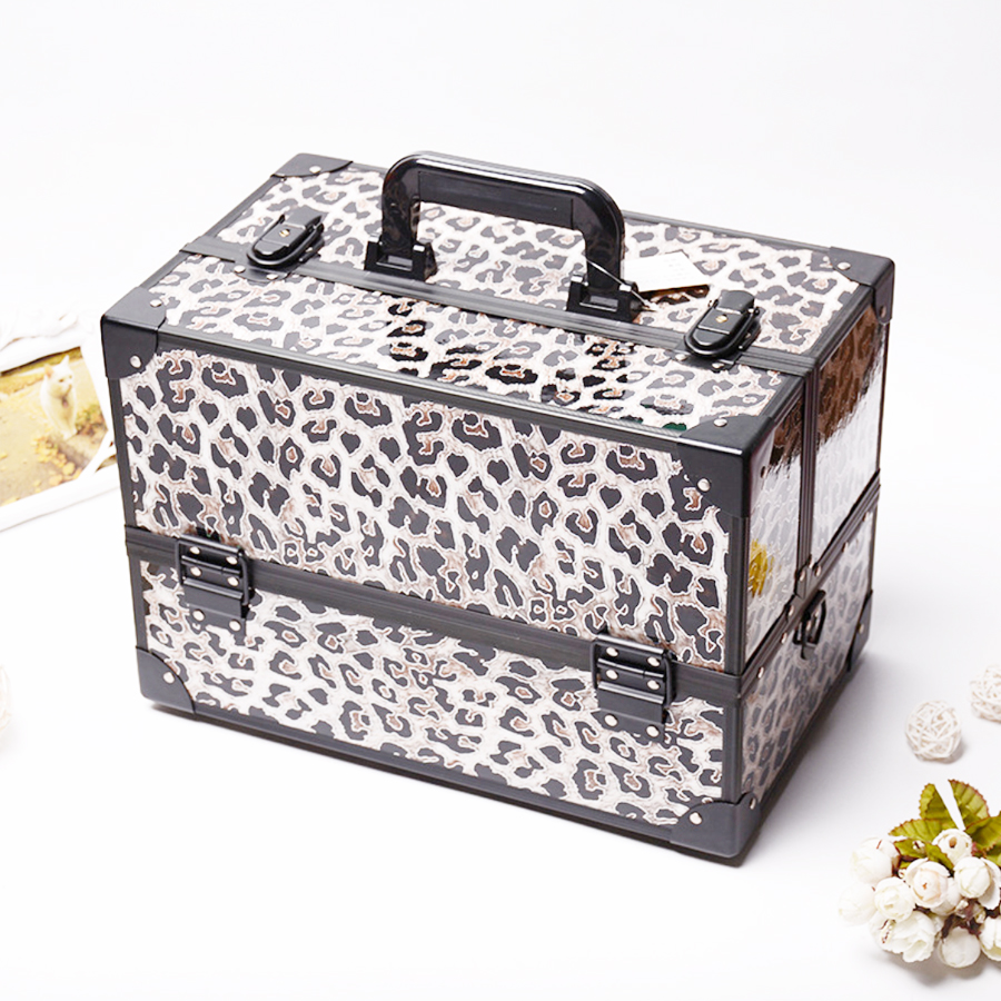 SUK# 0432 Aluminum Makeup case Personalized in Leopard