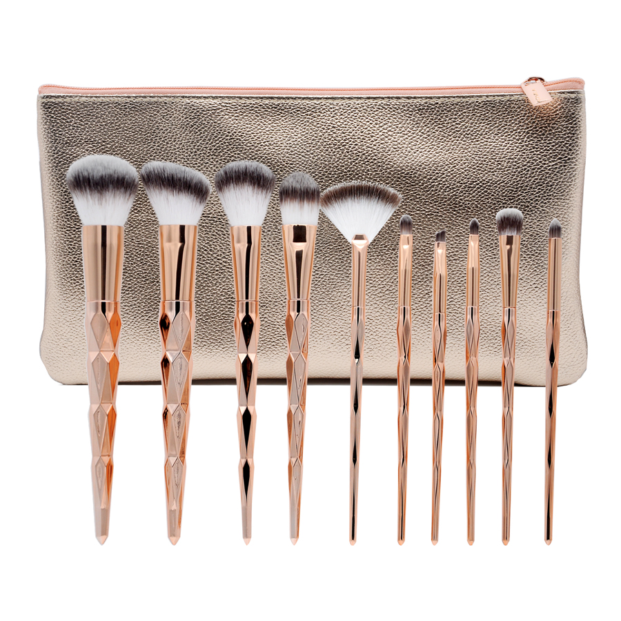 ST 7023 Rose Gold Complete Brush Set with Roll