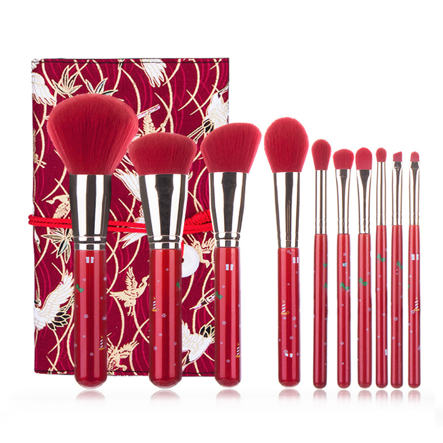 ST7228 10Piece Christmas Essential Red Brush set