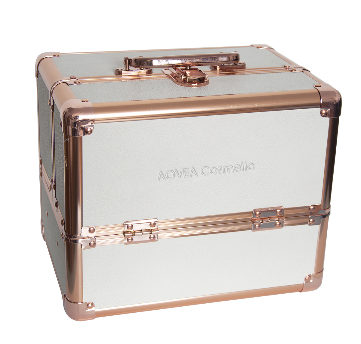 Rose gold Makeup Train case