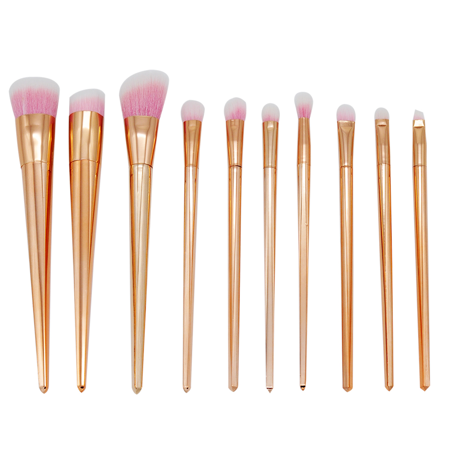 ST 7015 Rose Gold 10 Piece Brush set with Cosmetic bag