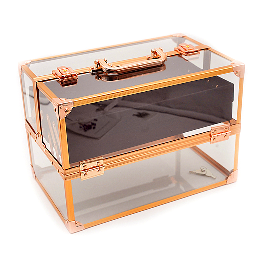 SUK#0435 Rose Gold Acrylic Makeup case