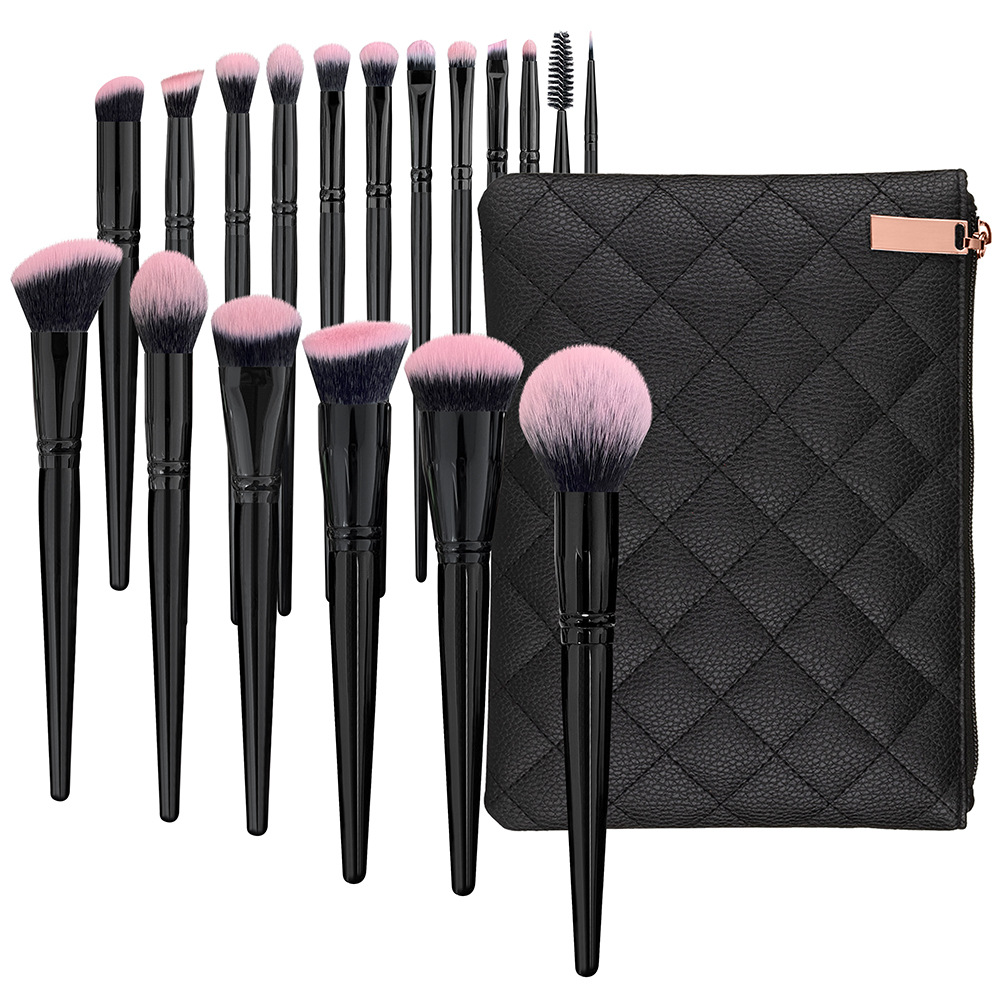 ST7283 18pcs Shininy Black Vegan Makeup Brush